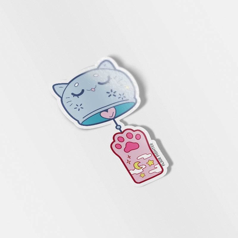 Cat Wind Chime Vinyl Sticker Decorative Stickers Flair Fighter   