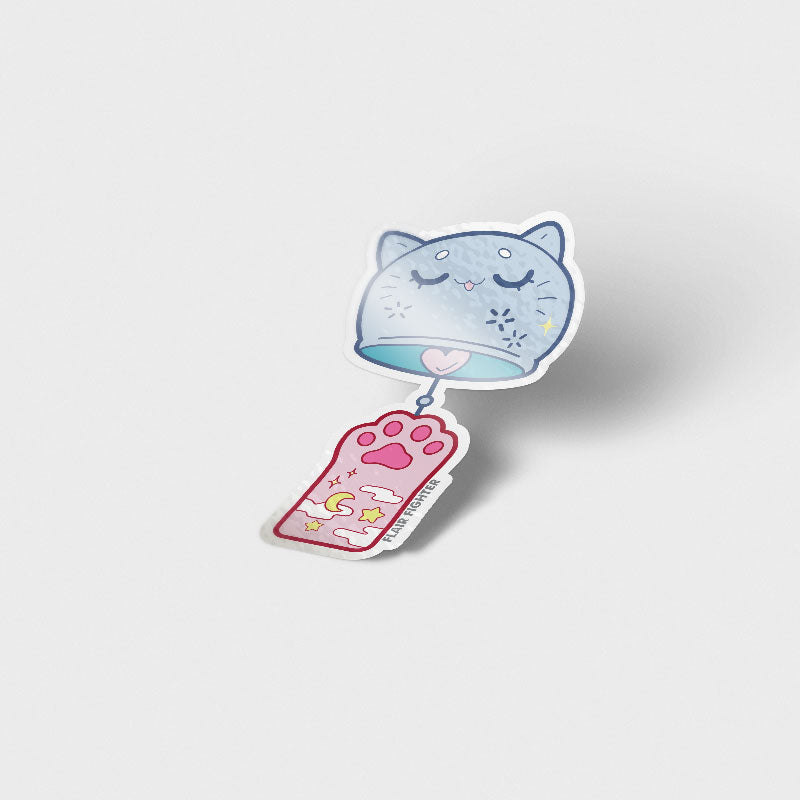 Cat Wind Chime Vinyl Sticker Decorative Stickers Flair Fighter   
