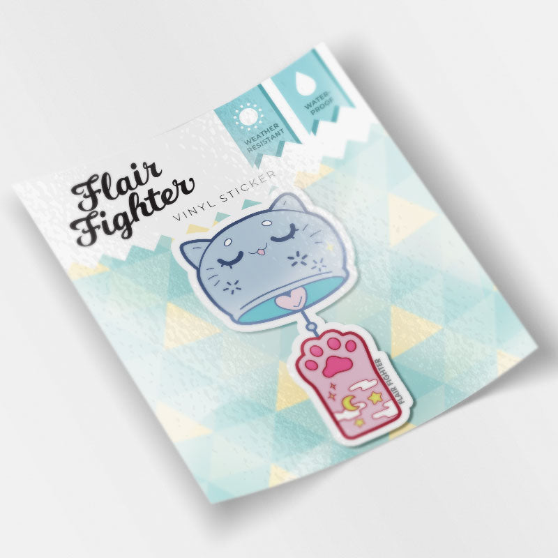 Cat Wind Chime Vinyl Sticker Decorative Stickers Flair Fighter   