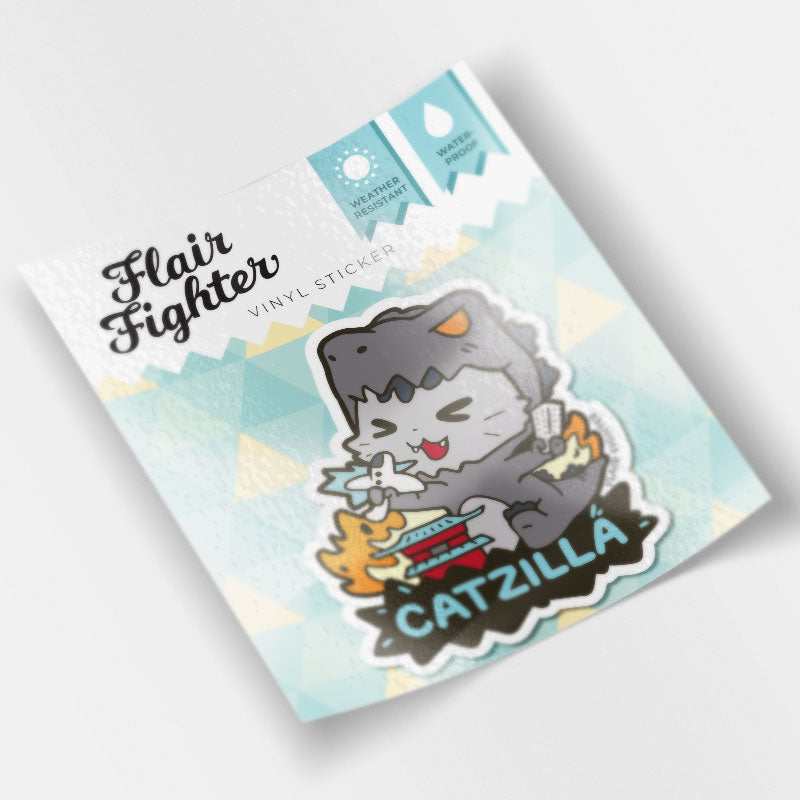 Catzilla Vinyl Sticker Decorative Stickers Flair Fighter   