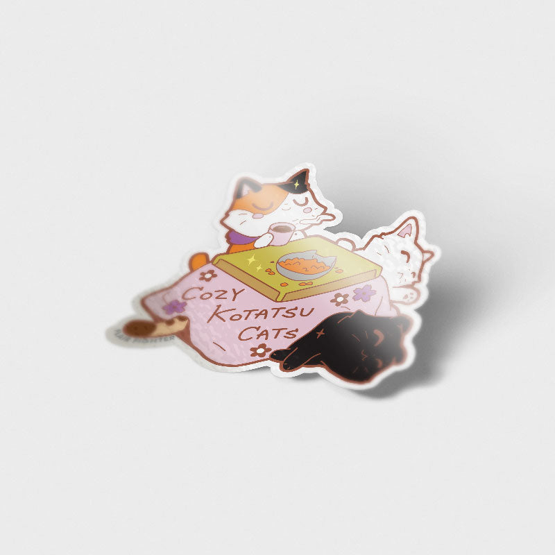 Cozy Kotatsu Cats Vinyl Sticker Decorative Stickers Flair Fighter   