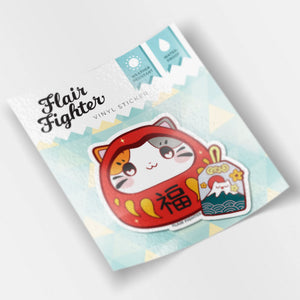 Daruma Cat Vinyl Sticker Decorative Stickers Flair Fighter   