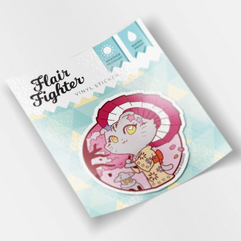 Kimono Cat Vinyl Sticker Decorative Stickers Flair Fighter   