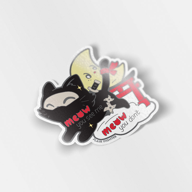 Ninja Cat Vinyl Sticker Decorative Stickers Flair Fighter   