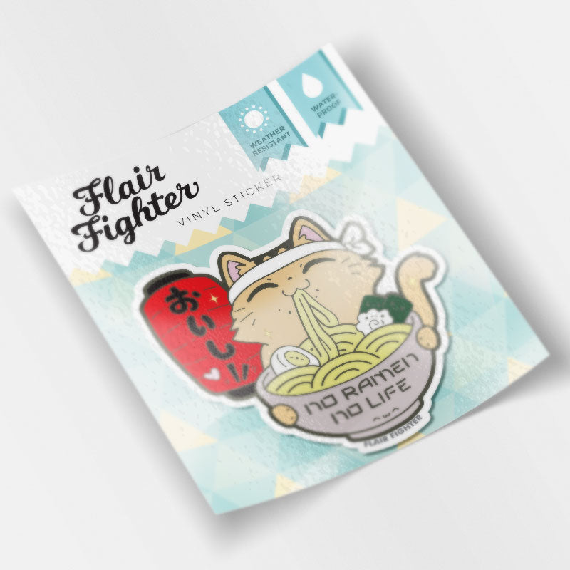 No Ramen No Life Cat Vinyl Sticker Decorative Stickers Flair Fighter   