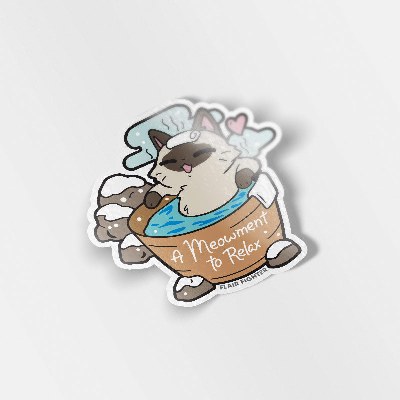 A Meowment To Relax Cat Vinyl Sticker Decorative Stickers Flair Fighter   