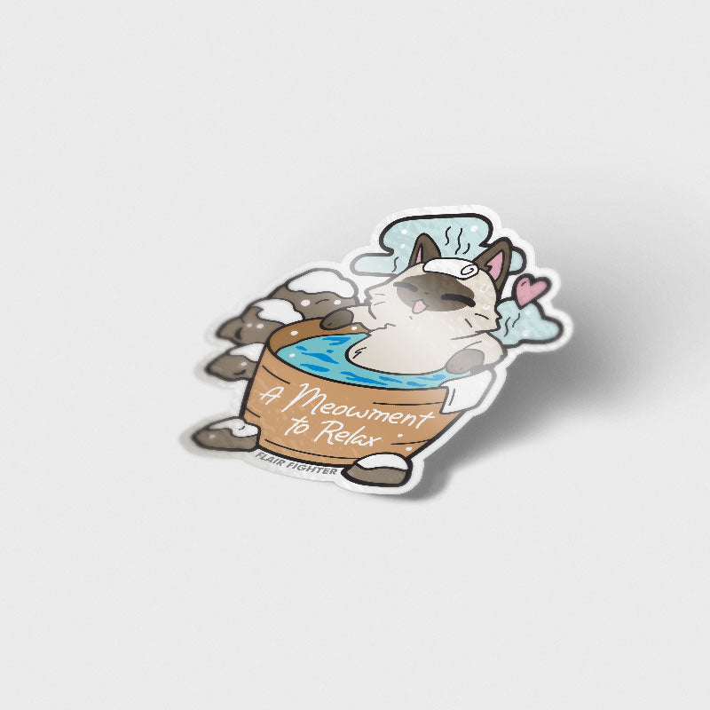 A Meowment To Relax Cat Vinyl Sticker Decorative Stickers Flair Fighter   