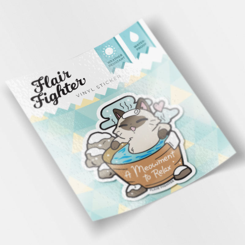 A Meowment To Relax Cat Vinyl Sticker Decorative Stickers Flair Fighter   