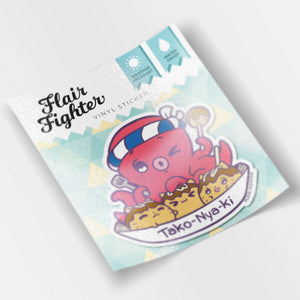 Tako-Nya-Ki Kitties Vinyl Sticker Decorative Stickers Flair Fighter   