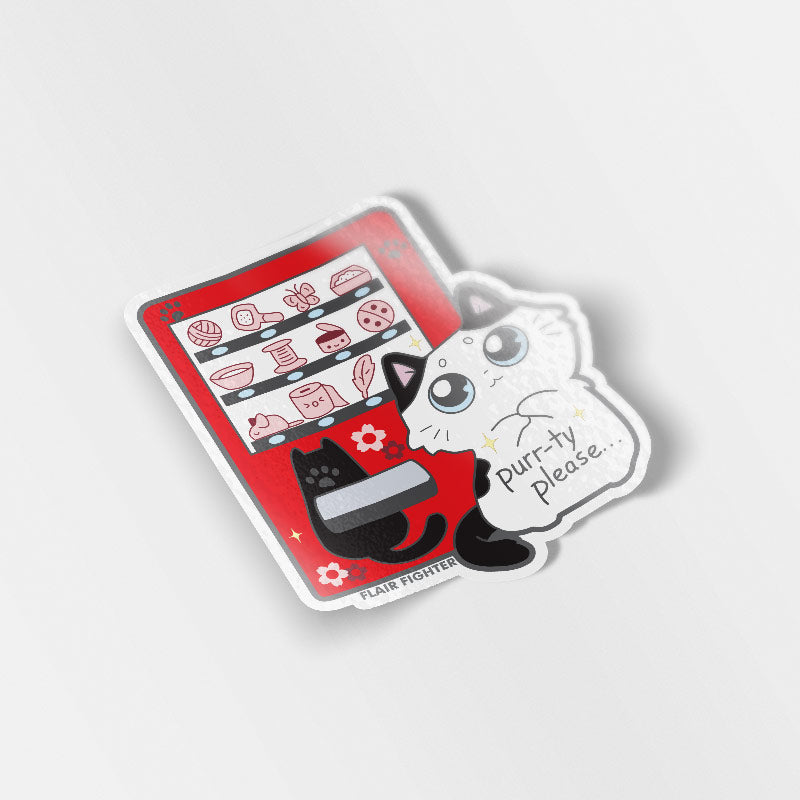 Vending Machine Cat Vinyl Sticker Decorative Stickers Flair Fighter   