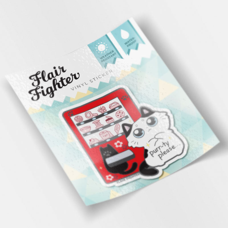 Vending Machine Cat Vinyl Sticker Decorative Stickers Flair Fighter   