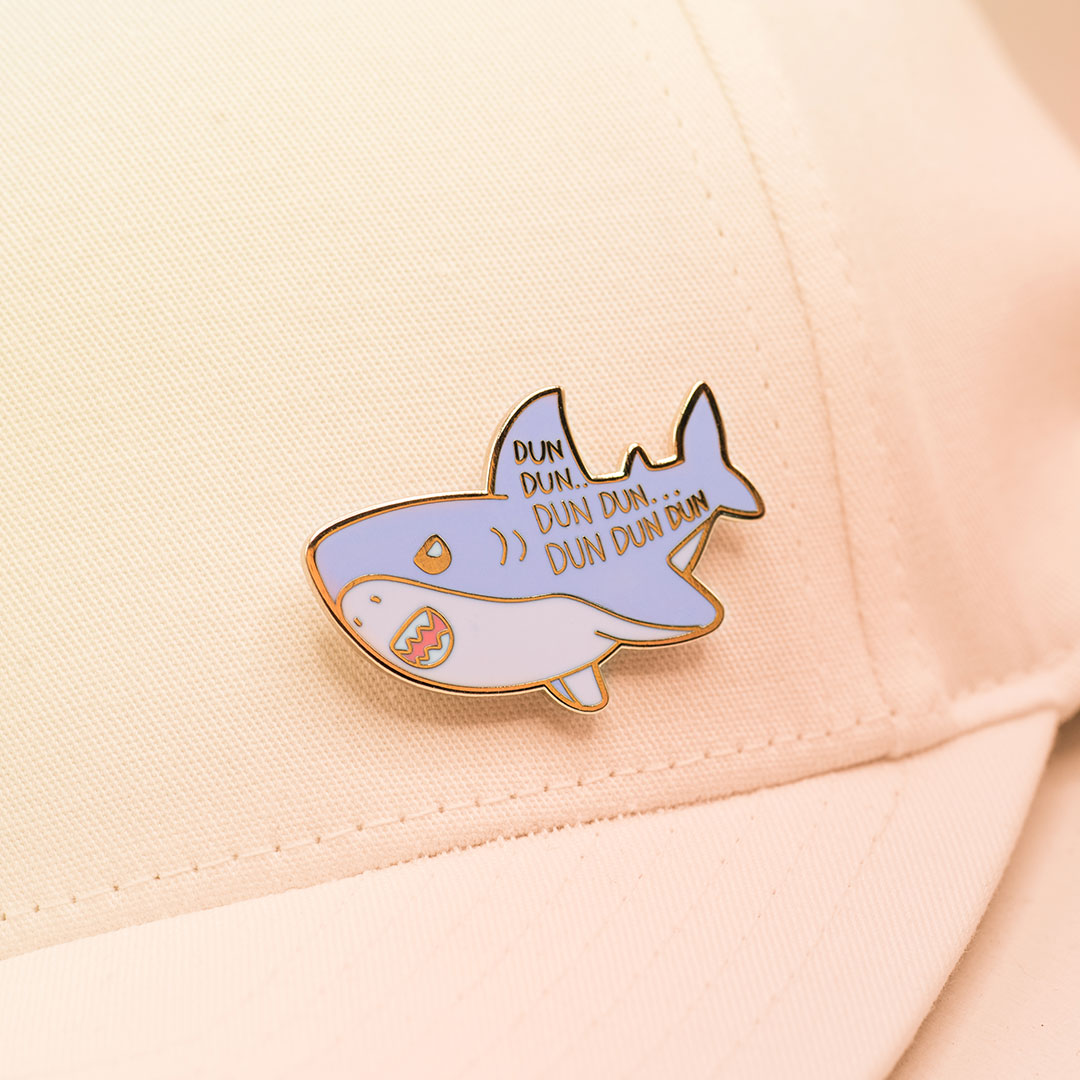 Dun Dun Dun Scary Shark Enamel Pin Brooches & Lapel Pins Flair Fighter   