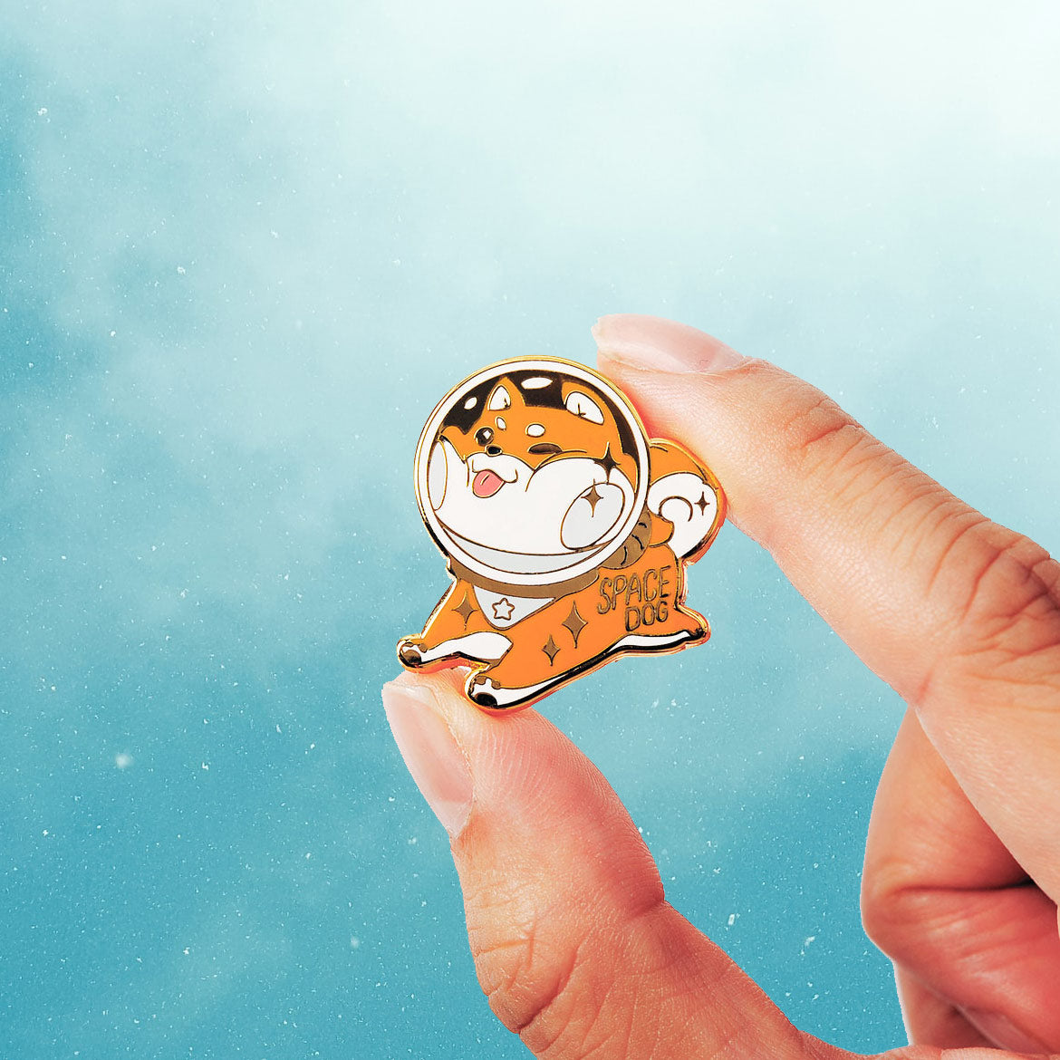 Red Shiba Inu Space Dog Enamel Pin Brooches & Lapel Pins Flair Fighter   