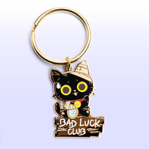 Bad Luck Club Black Cat Enamel Keychain  Flair Fighter   