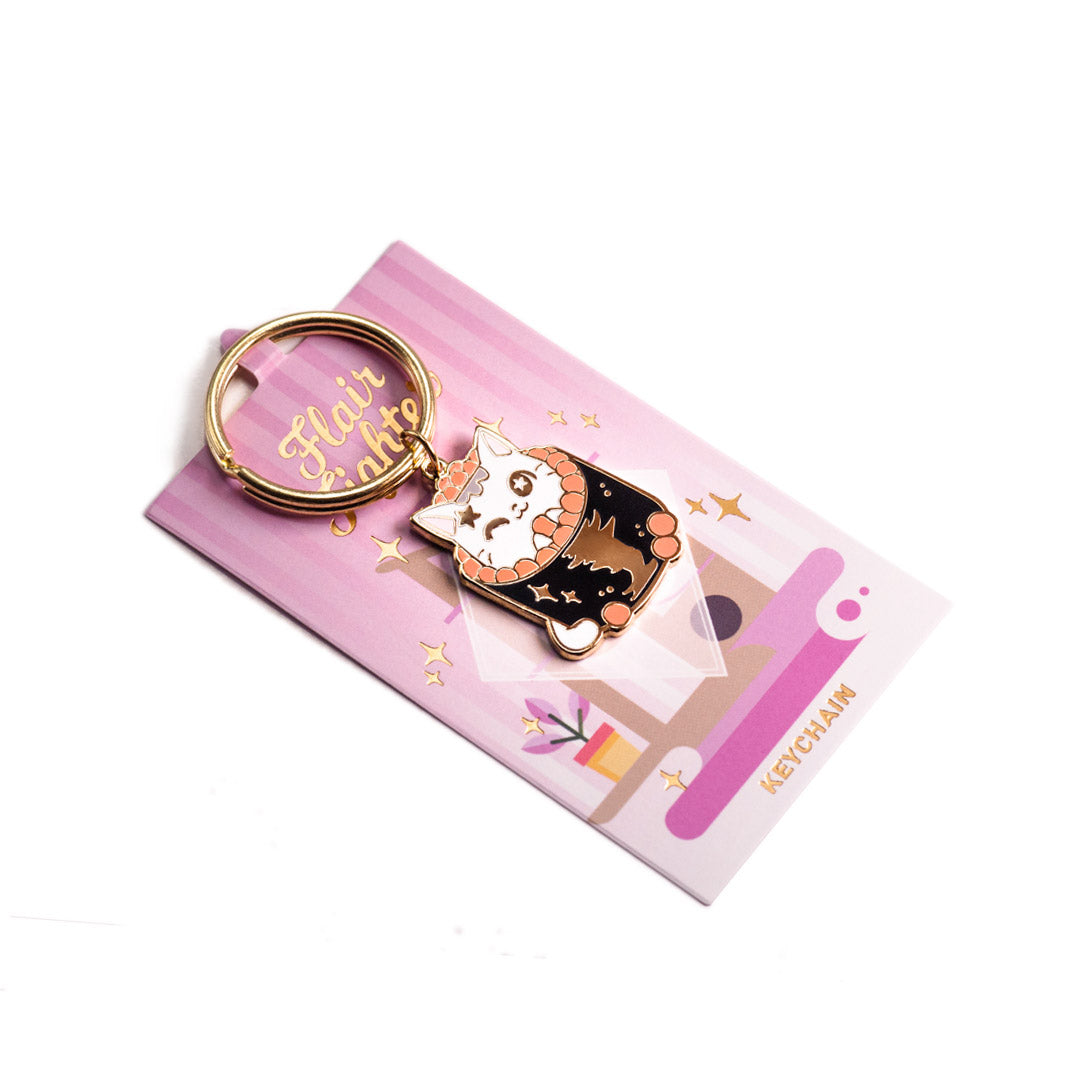 Ikura Sushi Cat Enamel Keychain  Flair Fighter   