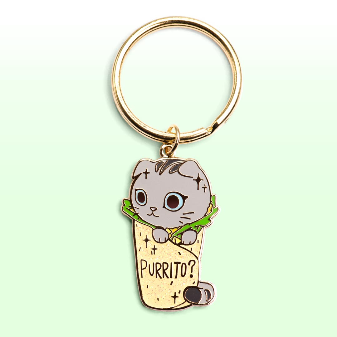 Purrito Cat Burrito Enamel Keychain  Flair Fighter   