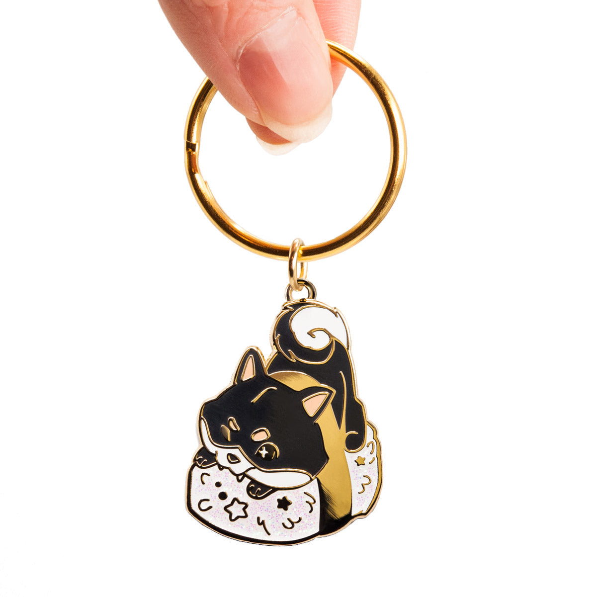 Black & Tan Shiba Inu Sushi Enamel Keychain Keychains Flair Fighter   