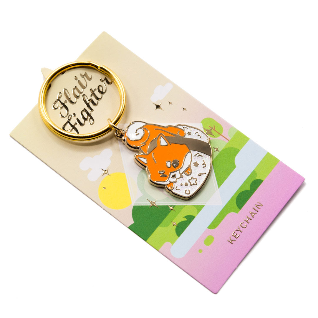 Red Shiba Inu Sushi Enamel Keychain Keychains Flair Fighter   