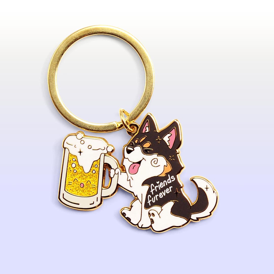 Friends Furever Husky Enamel Keychain Keychains Flair Fighter   