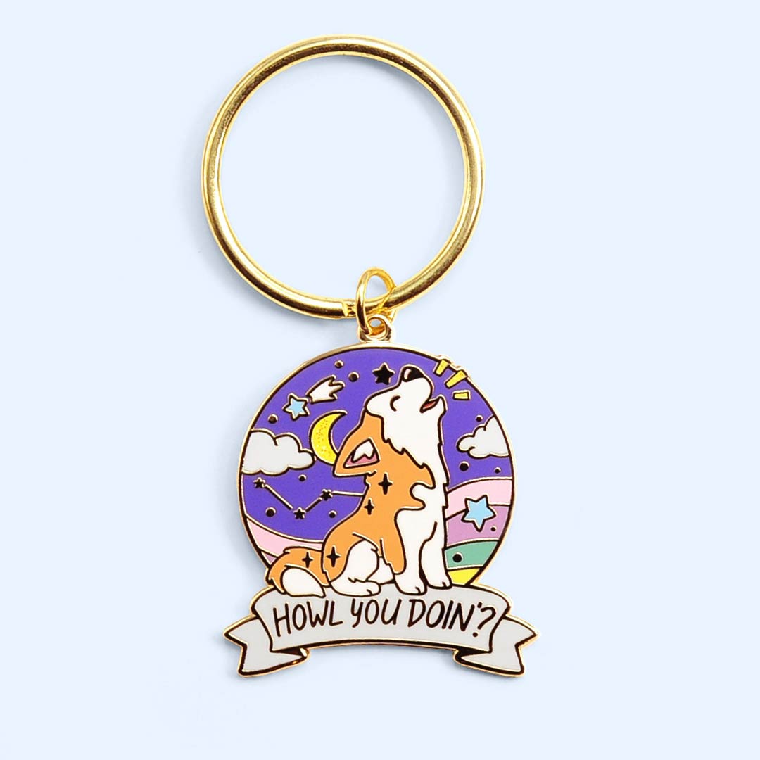"Howl You Doin'?" Husky Enamel Keychain  Flair Fighter   