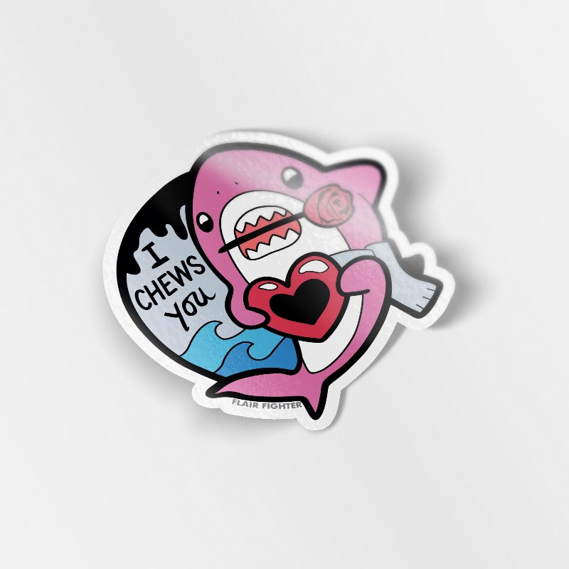 I Chews You Shark Vinyl Sticker Decorative Stickers Flair Fighter   