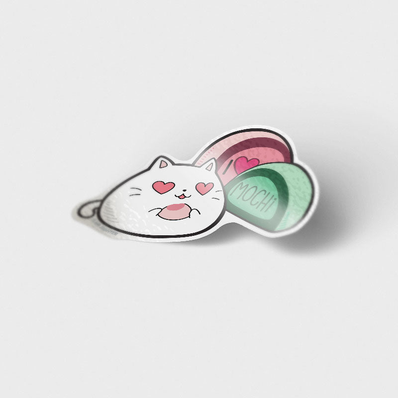 I Love Mochi Cat Vinyl Sticker Decorative Stickers Flair Fighter   