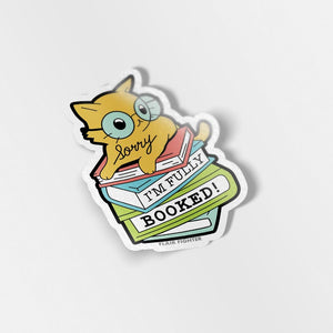 Sorry I'm Fully Booked Cat Vinyl Sticker Decorative Stickers Flair Fighter   