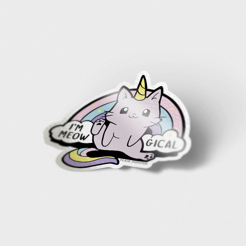 Meowgical Caticorn Unicorn Cat Vinyl Sticker Decorative Stickers Flair Fighter   