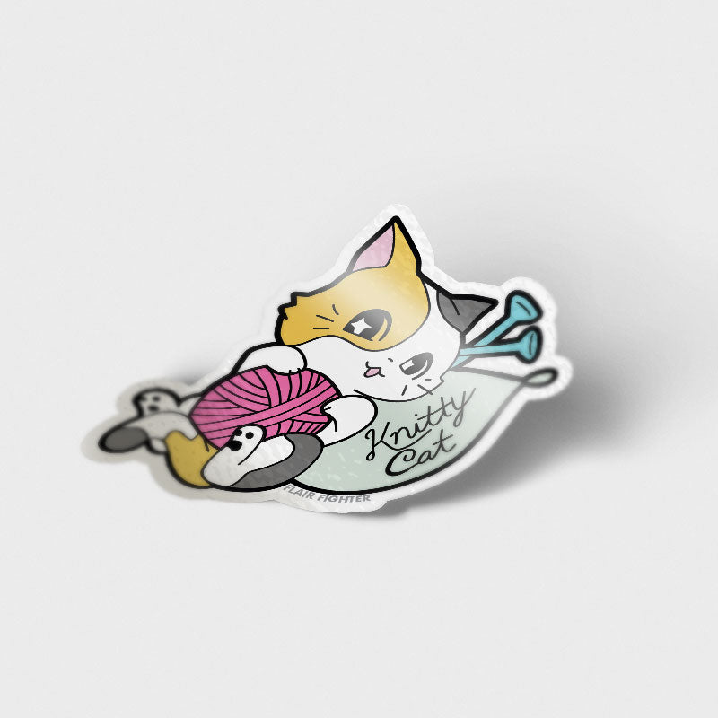 Knitty Calico Cat Vinyl Sticker Decorative Stickers Flair Fighter   