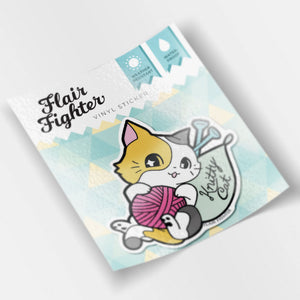 Knitty Calico Cat Vinyl Sticker Decorative Stickers Flair Fighter   