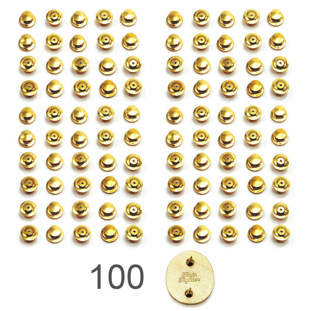 10 X Deluxe Golden Locking Pin Backs for Enamel Pins, Lapel Pins
