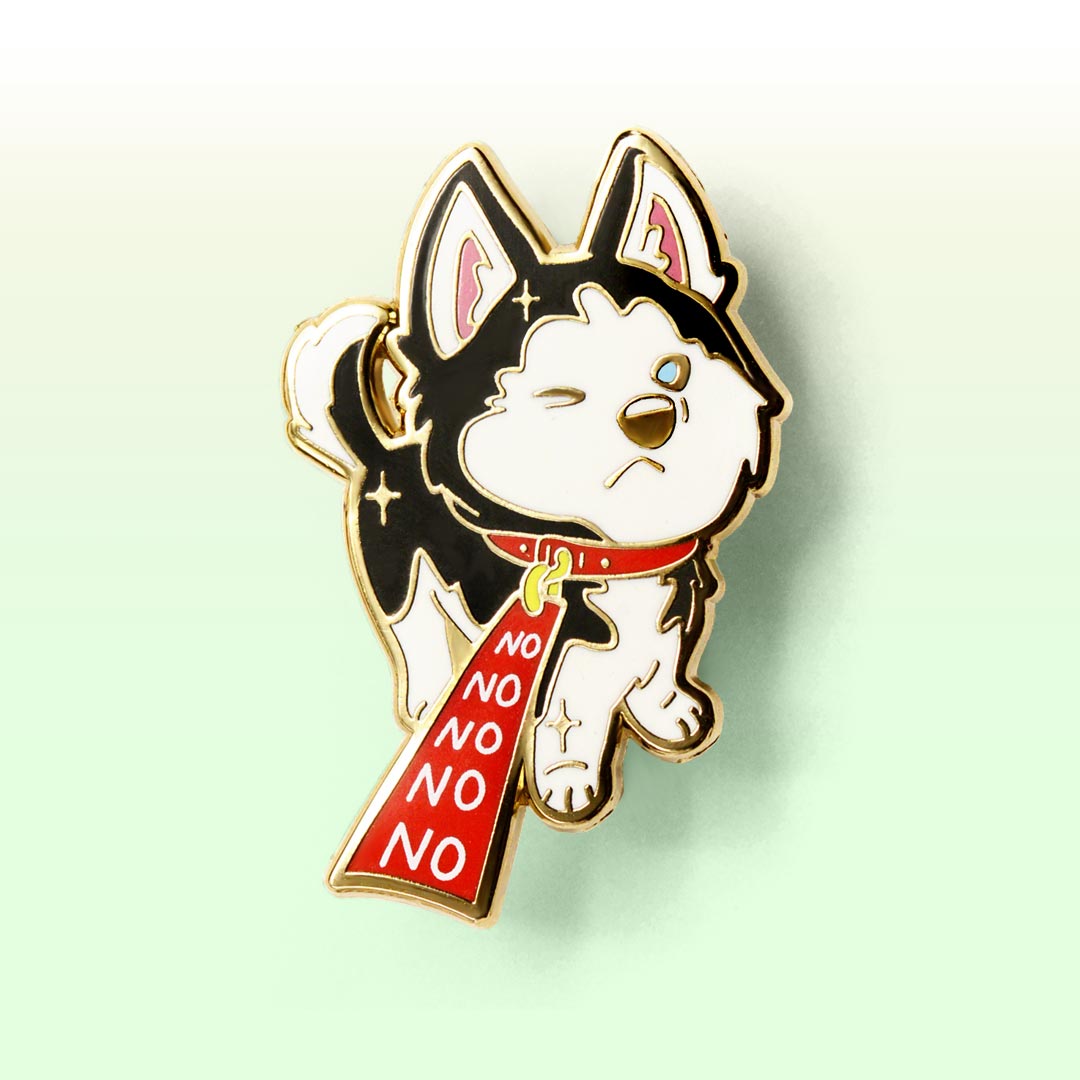 Stubborn Husky Enamel Pin Brooches & Lapel Pins Flair Fighter   