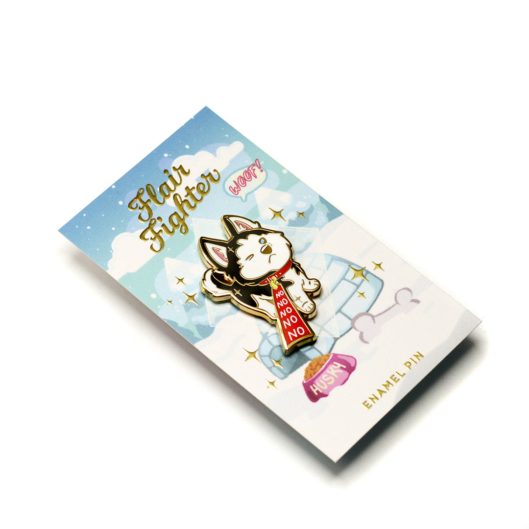Stubborn Husky Enamel Pin Brooches & Lapel Pins Flair Fighter   