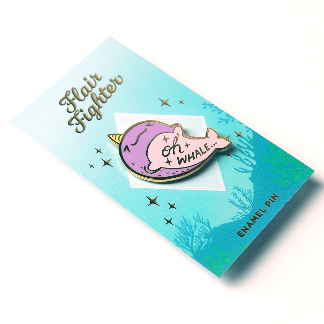 Oh Whale Narwhal Enamel Pin Brooches & Lapel Pins Flair Fighter   
