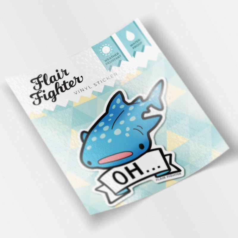 Oh Whale Shark Waterproof Vinyl Sticker - Flair Fighter