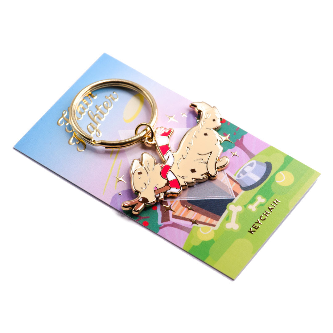 Playtime Golden Retriever Enamel Keychain  Flair Fighter   