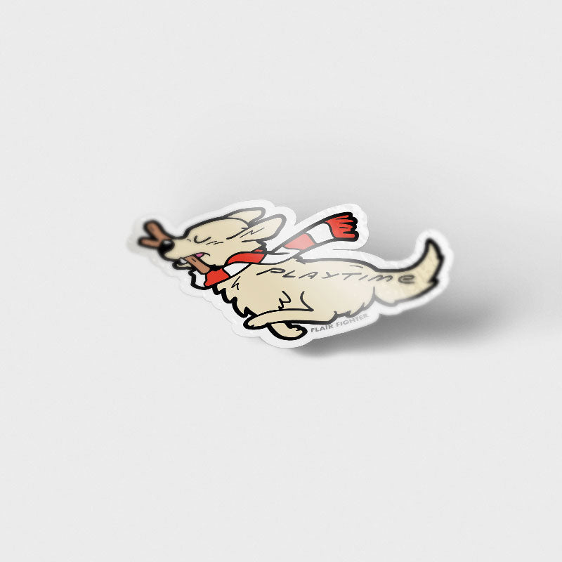 Playtime Golden Retriever Vinyl Sticker Decorative Stickers Flair Fighter   