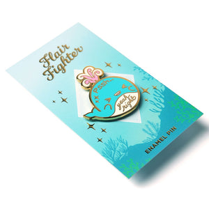 "Pssh.. Yeah Right" Whale Enamel Pin Brooches & Lapel Pins Flair Fighter   