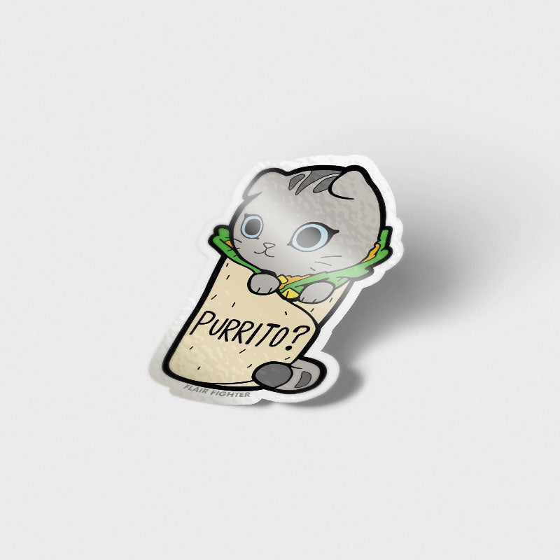 Purrito Cat Burrito Vinyl Sticker Decorative Stickers Flair Fighter   