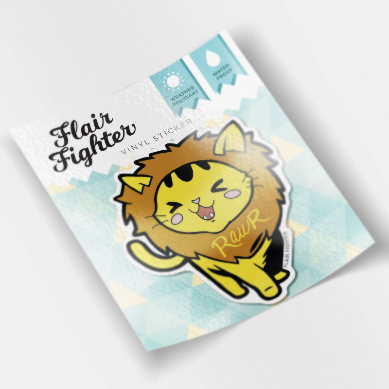 Rawr Lion Cat Vinyl Sticker Decorative Stickers Flair Fighter   