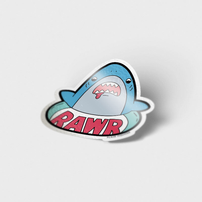 RAWR Shark Vinyl Sticker Decorative Stickers Flair Fighter   