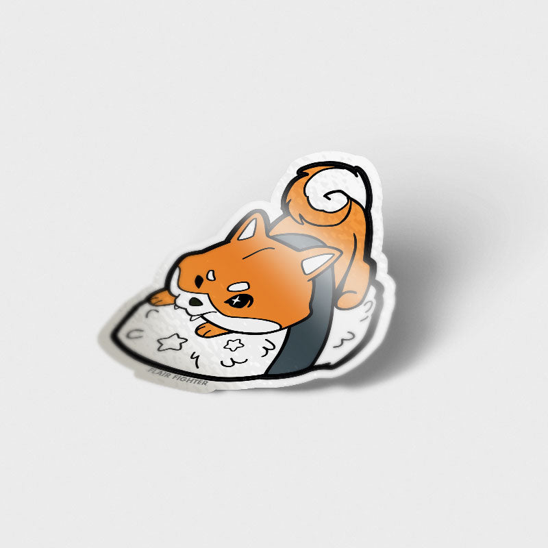 Red Shiba Inu Sushi Vinyl Sticker Decorative Stickers Flair Fighter   
