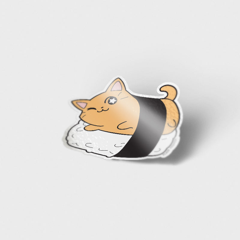 Salmon Sushi Cat Vinyl Sticker Decorative Stickers Flair Fighter   