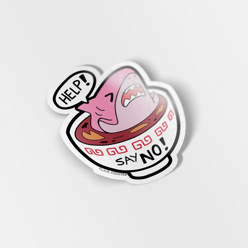 "Say No!" to Shark Fin Soup Vinyl Sticker Decorative Stickers Flair Fighter   