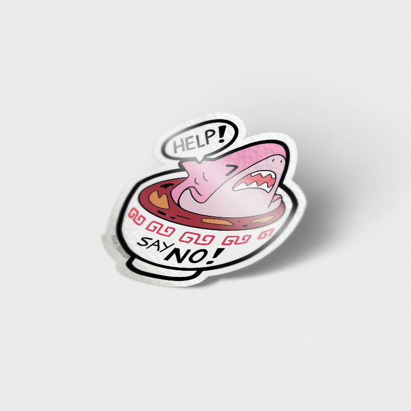 "Say No!" to Shark Fin Soup Vinyl Sticker Decorative Stickers Flair Fighter   