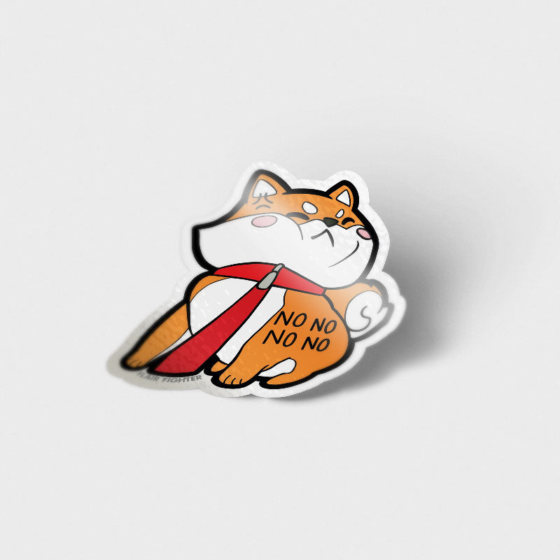 Stubborn Red Shiba Inu NO NO NO NO Vinyl Sticker Decorative Stickers Flair Fighter   
