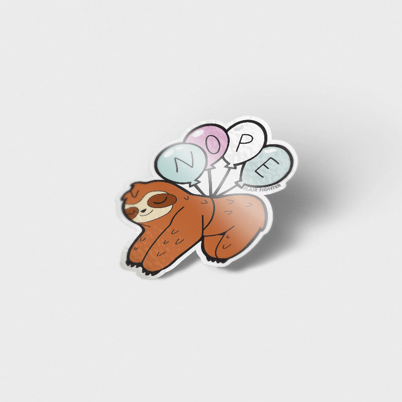 NOPE Balloon Sloth Vinyl Sticker Decorative Stickers Flair Fighter   