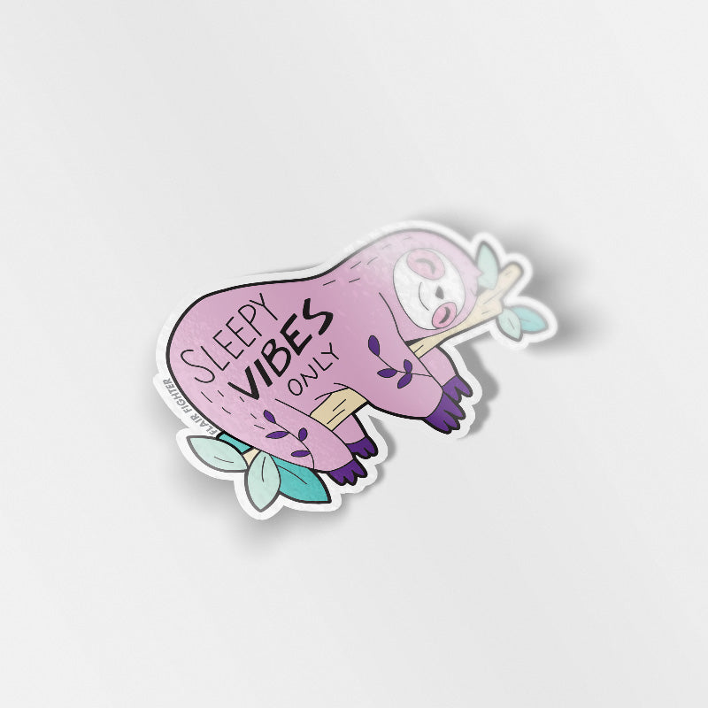 Sleepy Vibes Only Sleeping Sloth Vinyl Sticker Decorative Stickers Flair Fighter   