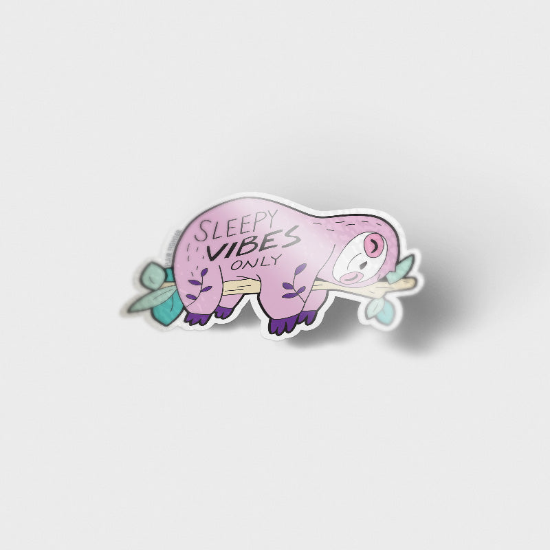 Sleepy Vibes Only Sleeping Sloth Vinyl Sticker Decorative Stickers Flair Fighter   