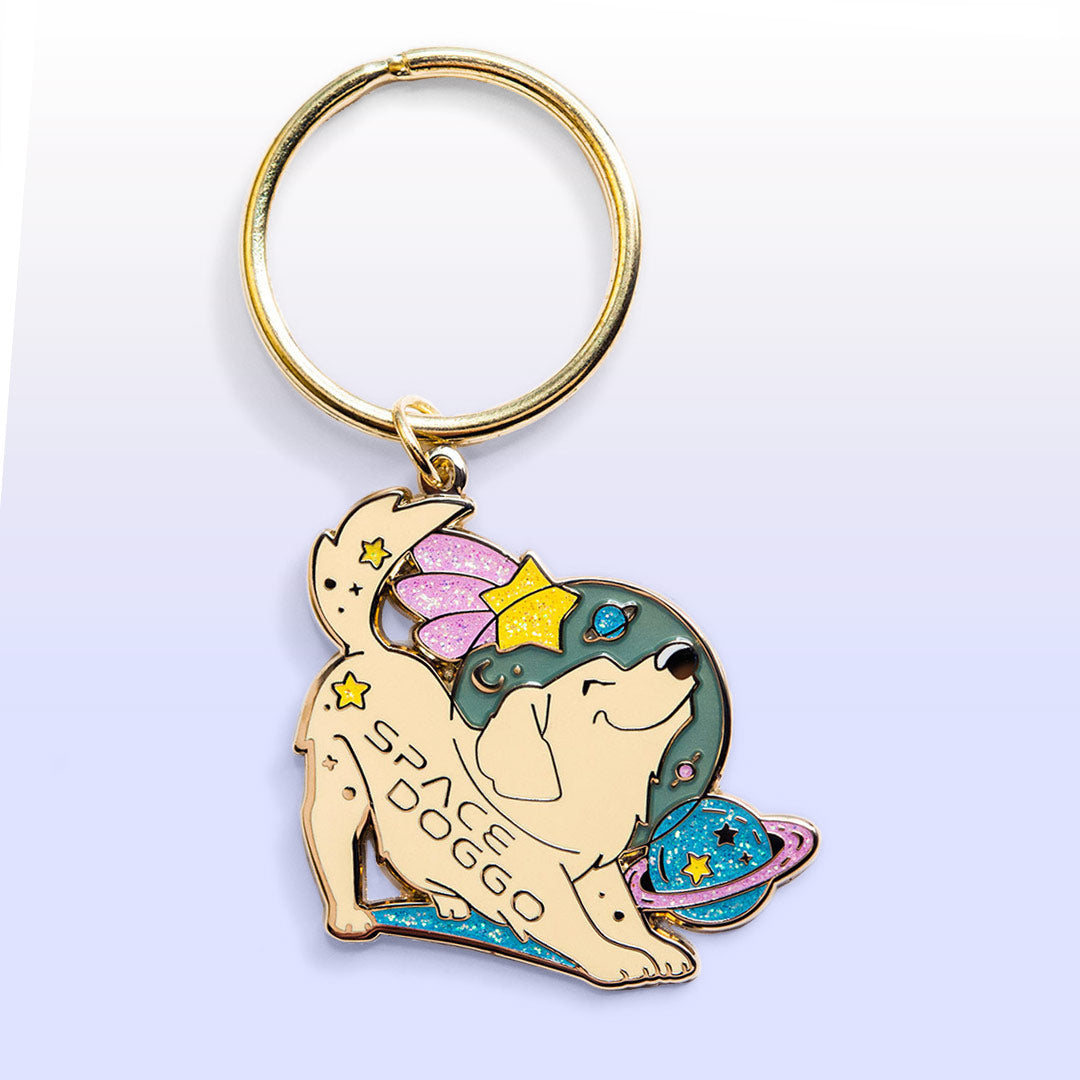 Space Doggo Golden Retriever Enamel Keychain [Limited Edition]  Flair Fighter   